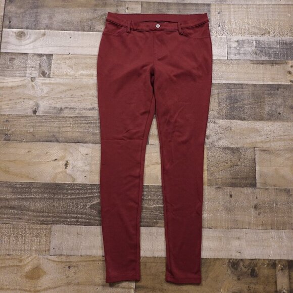 Hue Curvy Ultra Soft Denim Legging women's medium Sangria - Picture 1 of 11